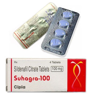 Suhagra sildenafil citrate 100 mg tablets, made by Cipla Pharmaceuticals.