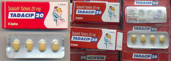 Tadacip tadalafil 20 mg tablets. Made by Cipla Pharmaceuticals.