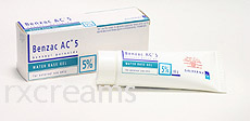 Benzac AC 5 Benzoyl Peroxide 5% Gel 60 grams for acne.