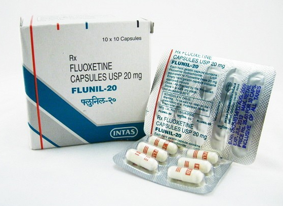 (generic Prozac) Fluoxetine 10/20/60 mg capsules. Antidepressant, treatment of depression and anxiety, including pediatric depression. Also indicated for treatment of premature ejaculation.