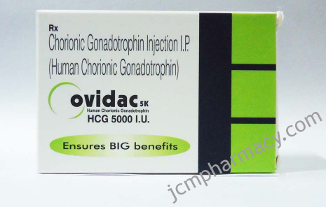 Ovidac Human chorionic gonadotrophin 5000 IU injection (ampoule)