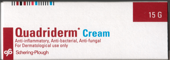 Quadriderm Betamethasone valerate, Gentamicin, Tolnaftate and Iodochlorhydroxyquin Cream 15 grams